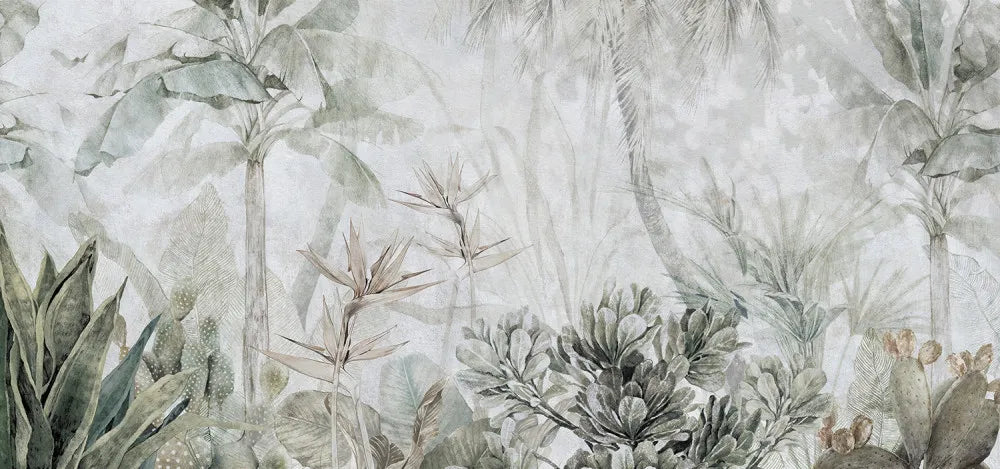 Dawn in the jungle, watercolor