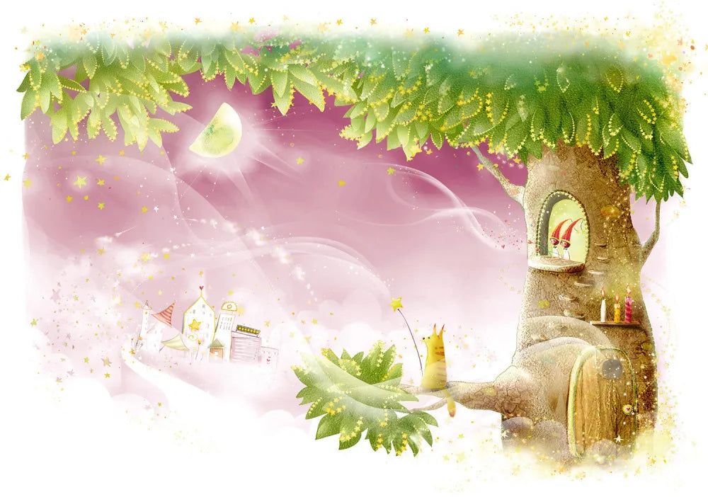 Fairy tree with pink sky