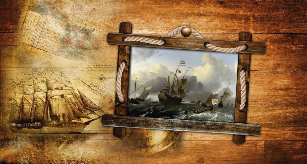 Vintage card with ship
