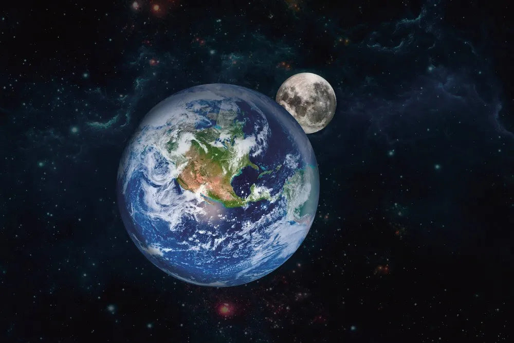 Planet Earth and Moon