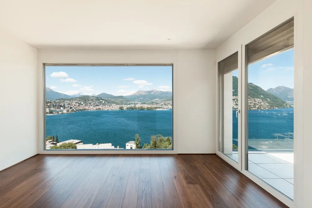 Living room with sea views