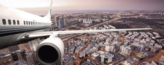 Plane over the city