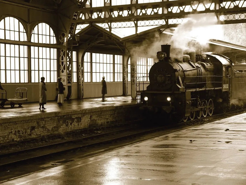 Steam train at the station