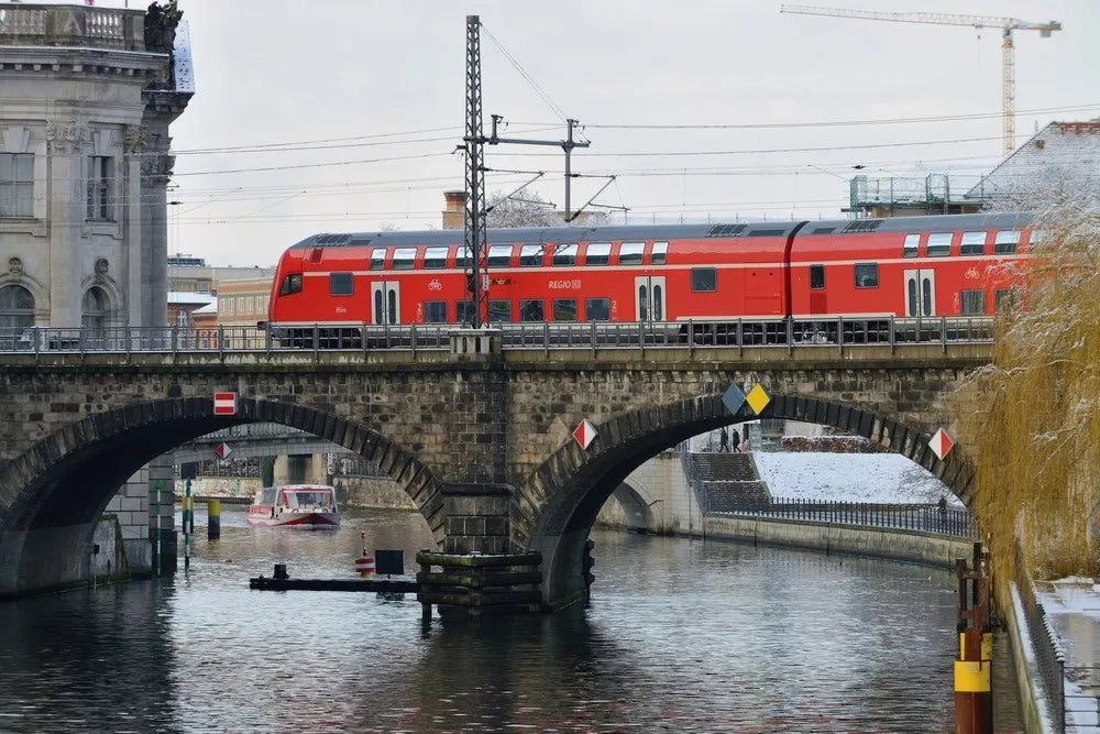 Train on the bridge