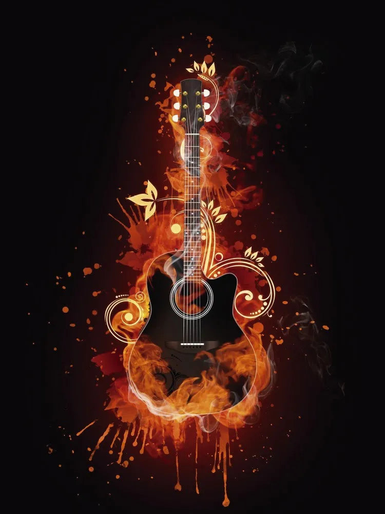 Guitar on fire