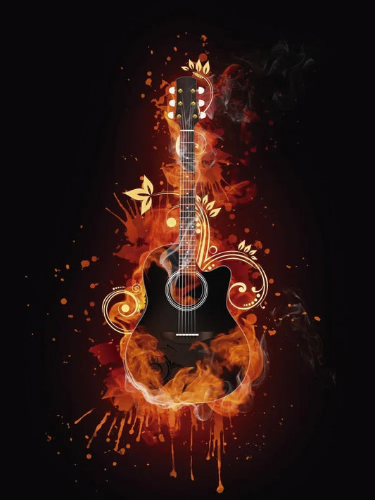 Guitar on fire