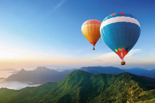 Balloons in the mountains