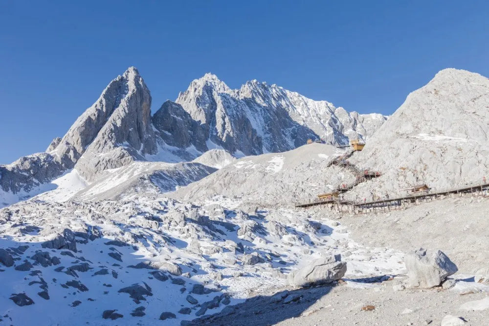 Snow-covered rocks