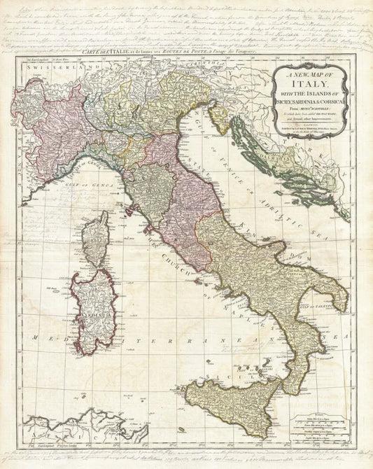 Old map of Italy