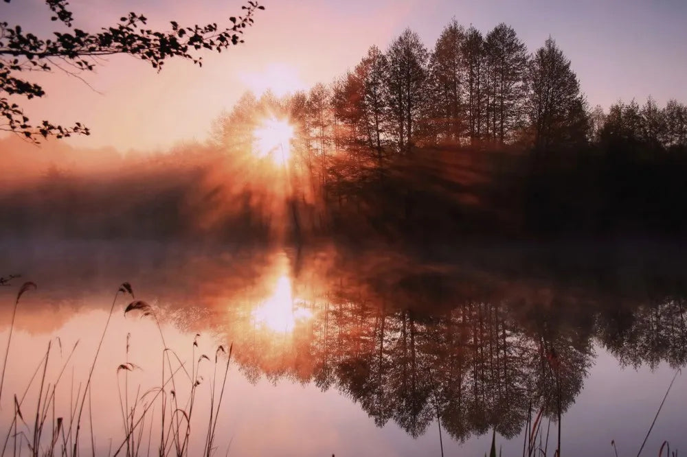 Sunrise over lake