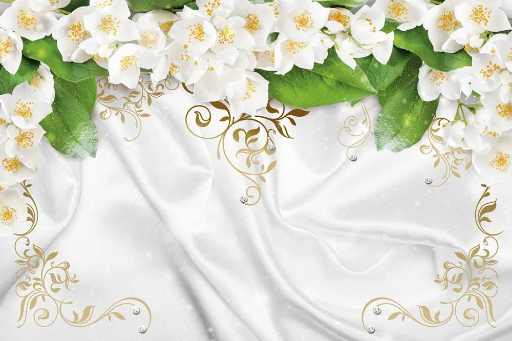 The flowers on the fabric