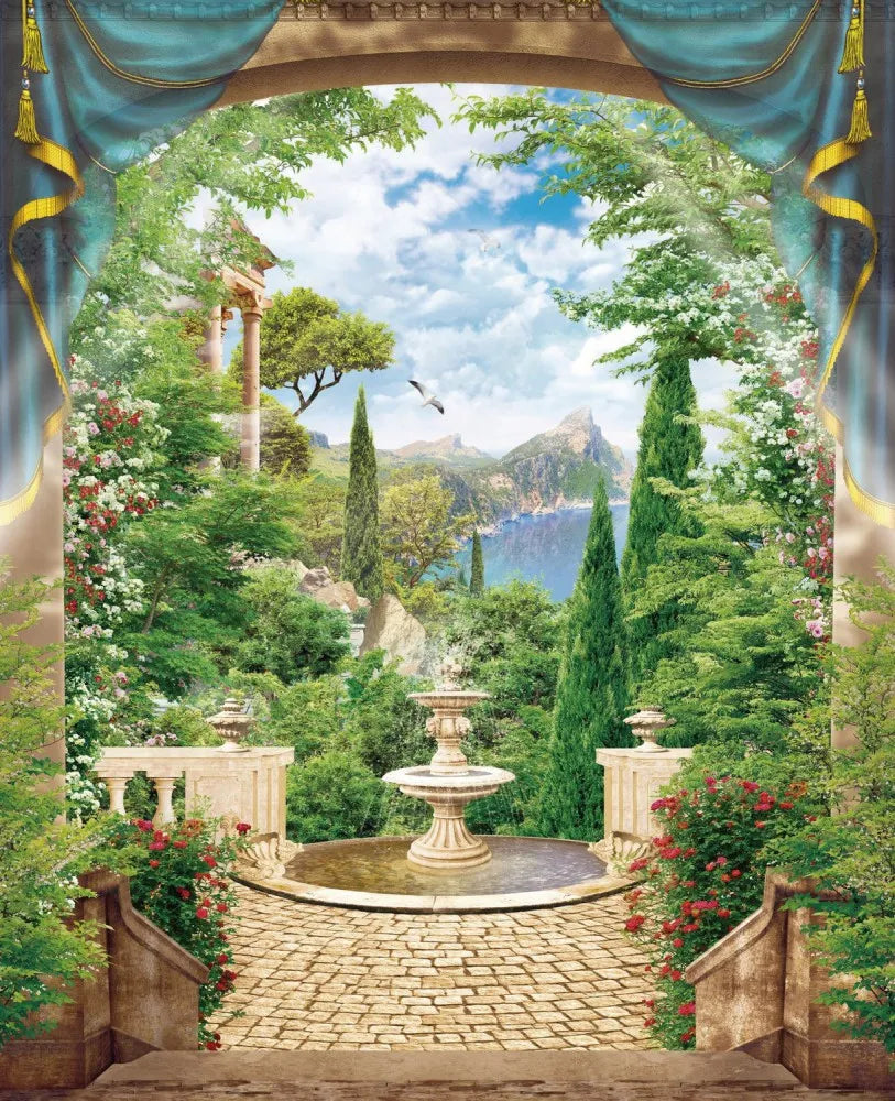The fountain in the garden