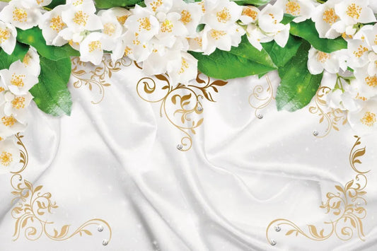The flowers on the fabric