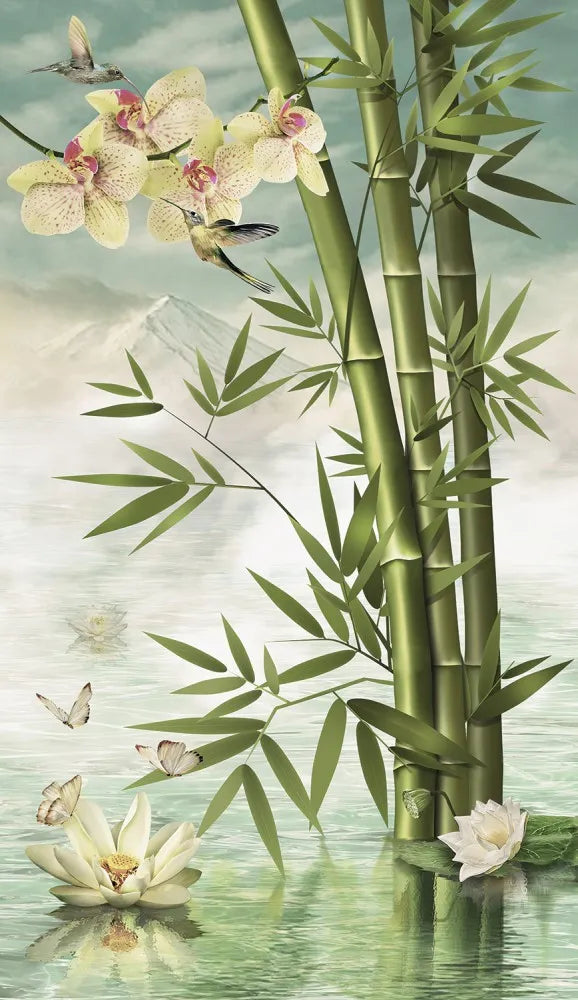 Orchids and bamboo