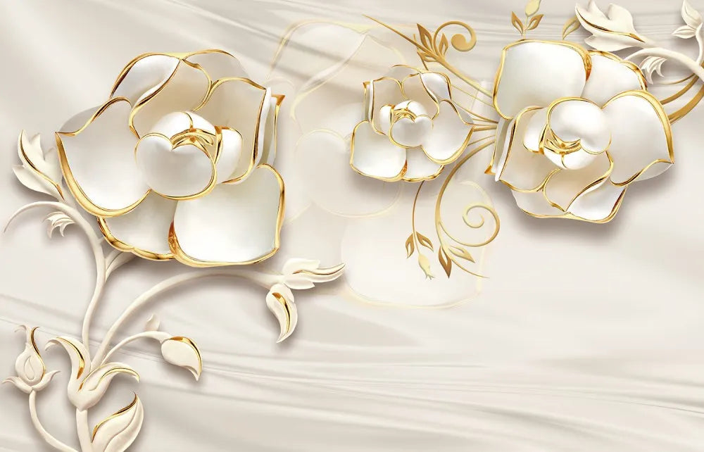 Flowers in gold