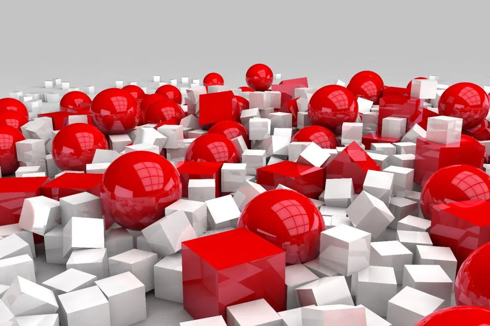 Sphere and cubes 3D