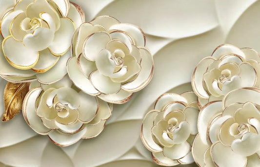 Golden flowers 3D
