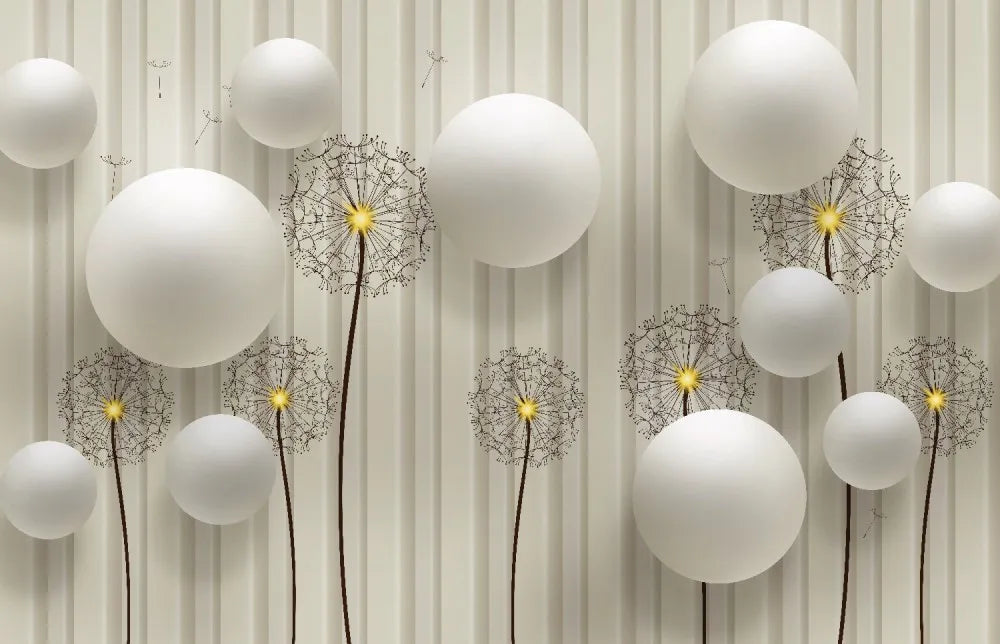 Dandelions and sphere 3D