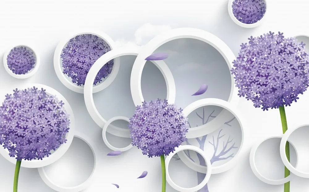 Flowers and rings 3D