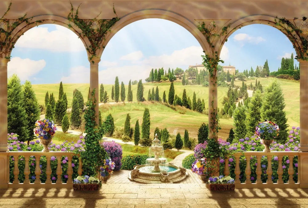 The terrace by the fountain