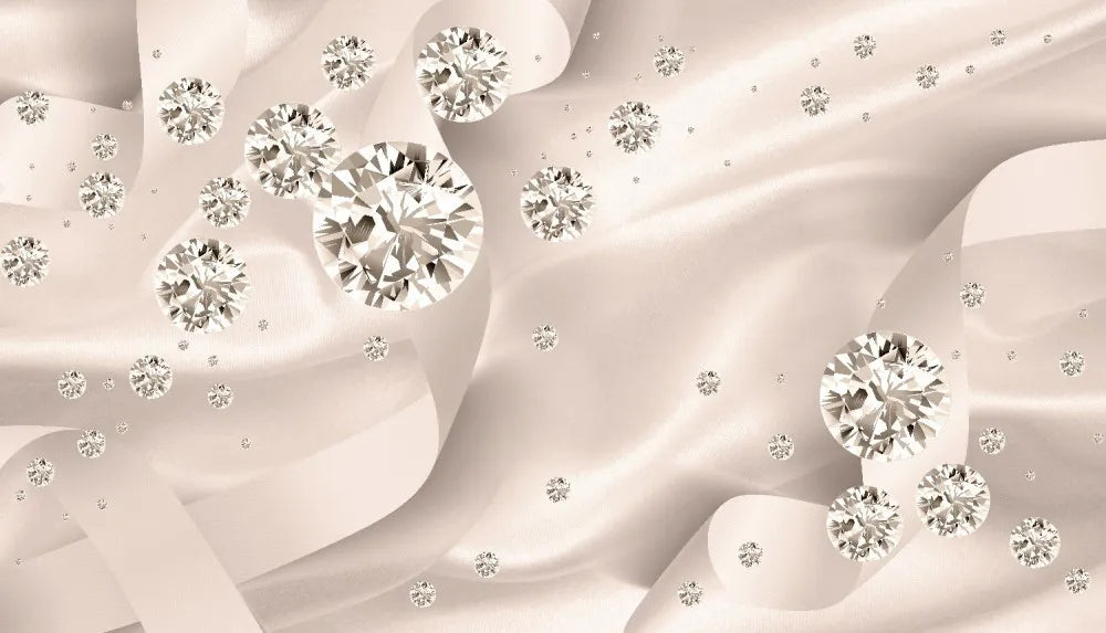 Rhinestones on fabric, 3D