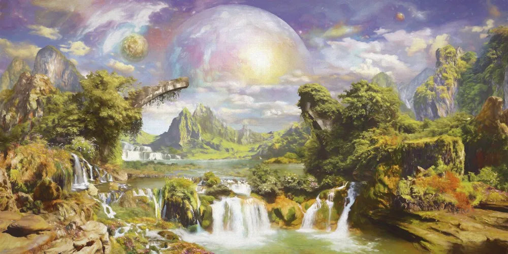 Fantasy landscape drawing