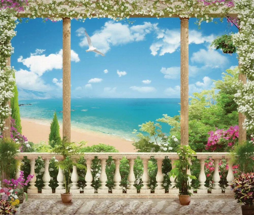 Terrace by the sea pattern