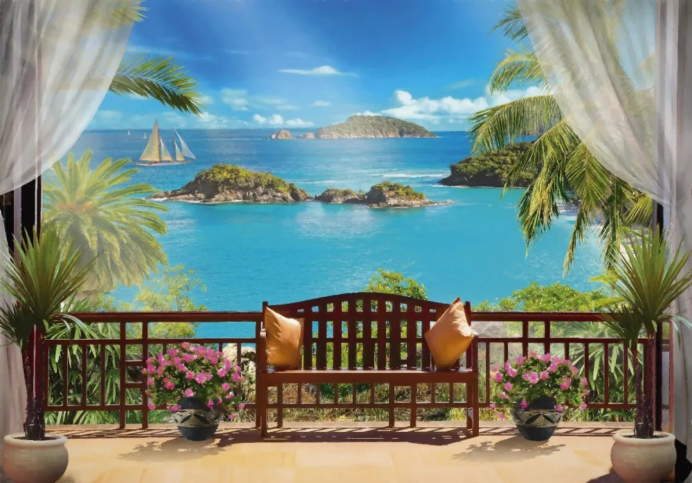 Terrace by the sea pattern