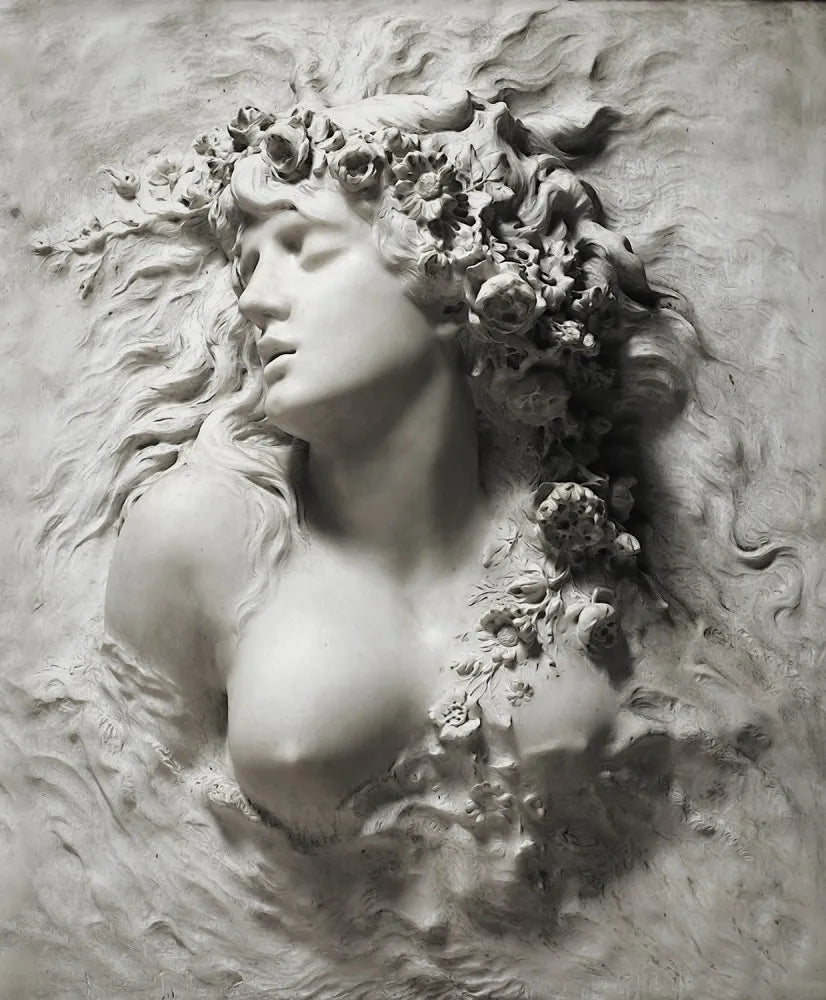The bas-relief, the girl 3D
