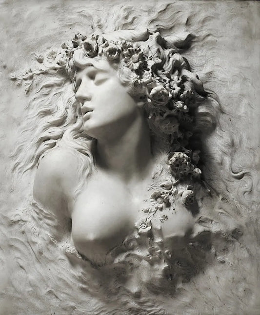 The bas-relief, the girl 3D