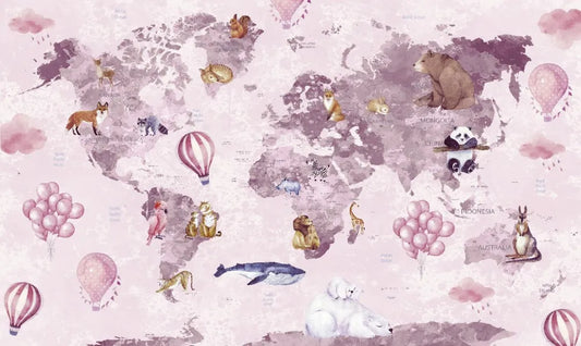 Card, balloons and animals