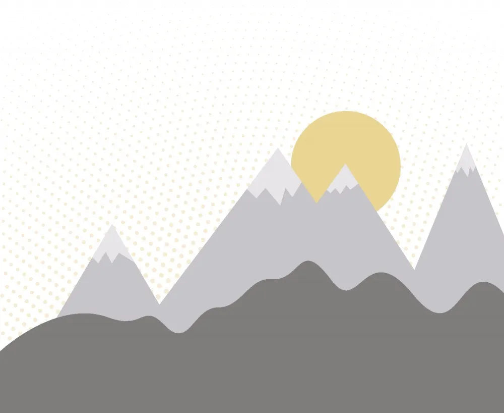 The sun in the mountains