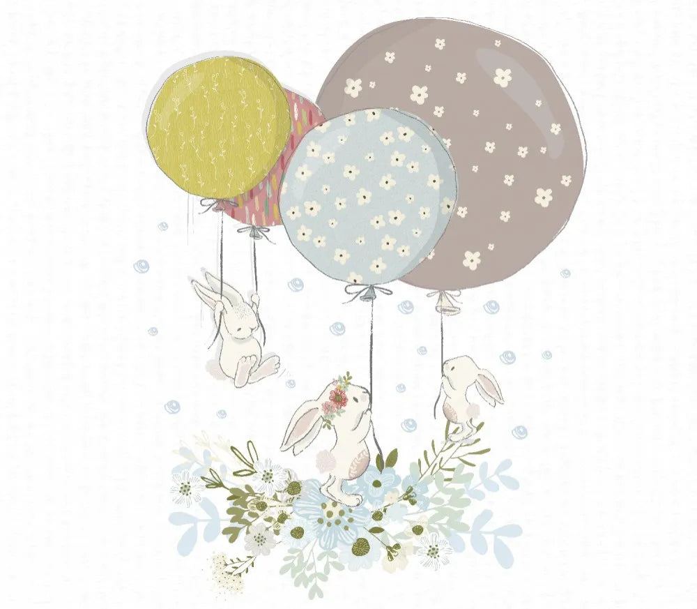 Rabbits on balloons