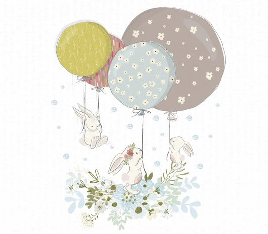 Rabbits on balloons