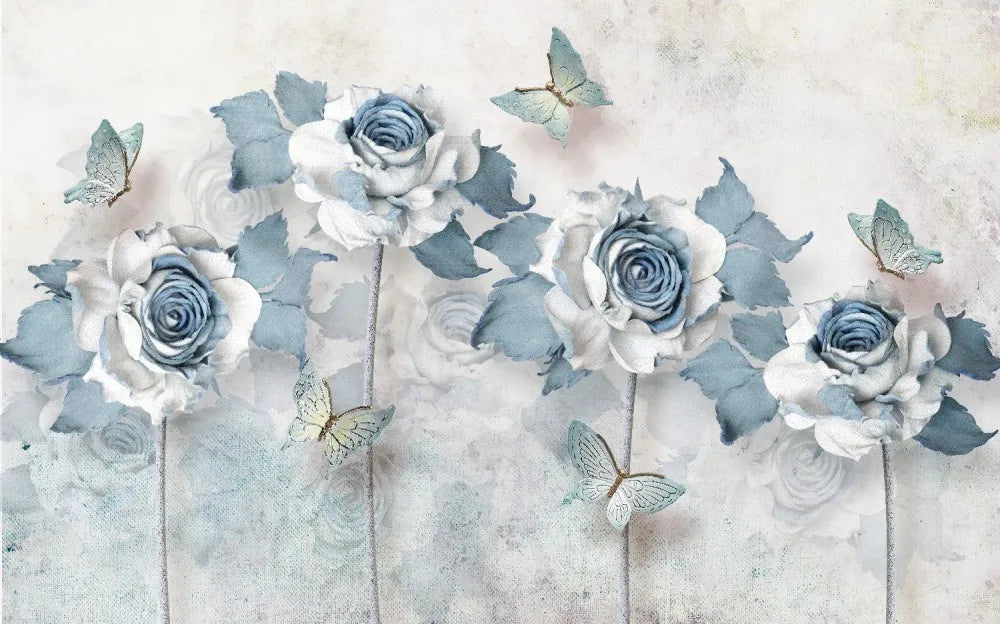Roses and butterflies