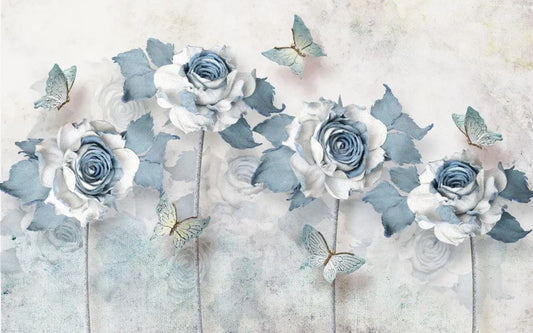 Roses and butterflies