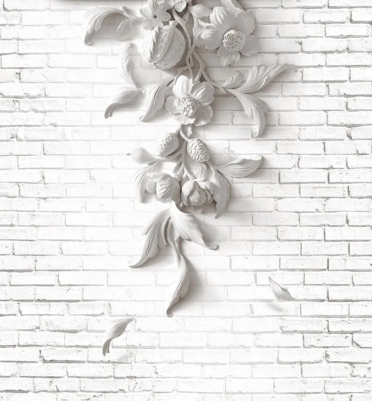 The bas-relief on a brick wall