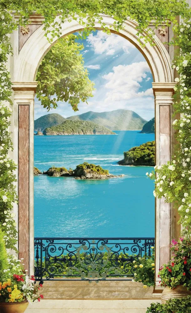 Arch at the sea, drawing