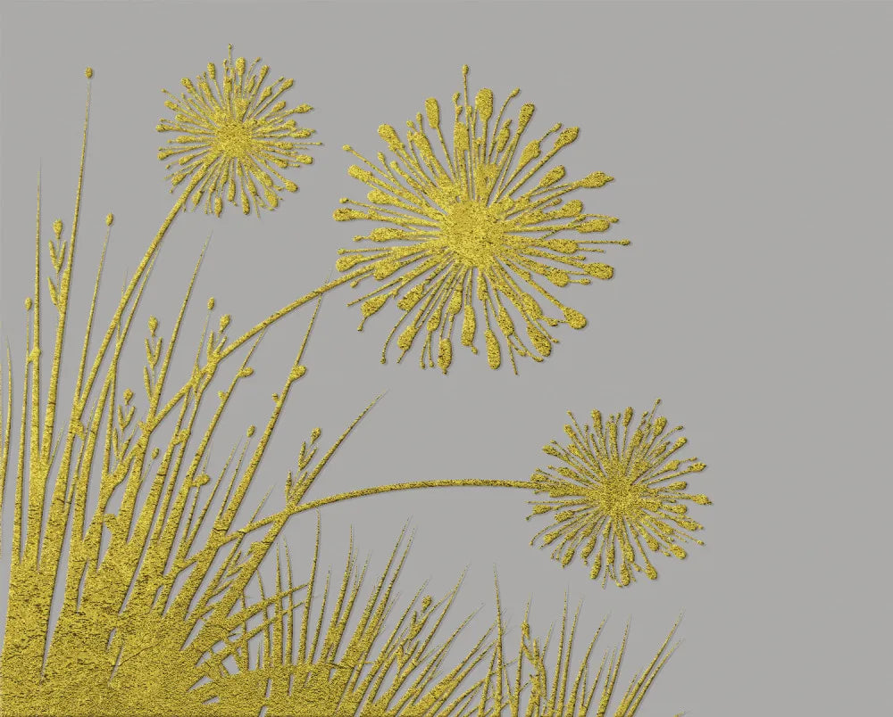 Golden 3D flowers