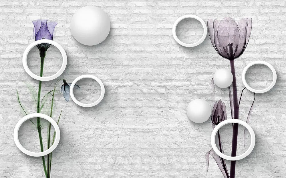 Flowers and rings 3D