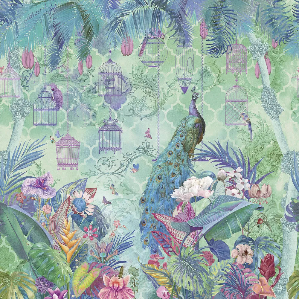 Peacock in the tropics, drawing