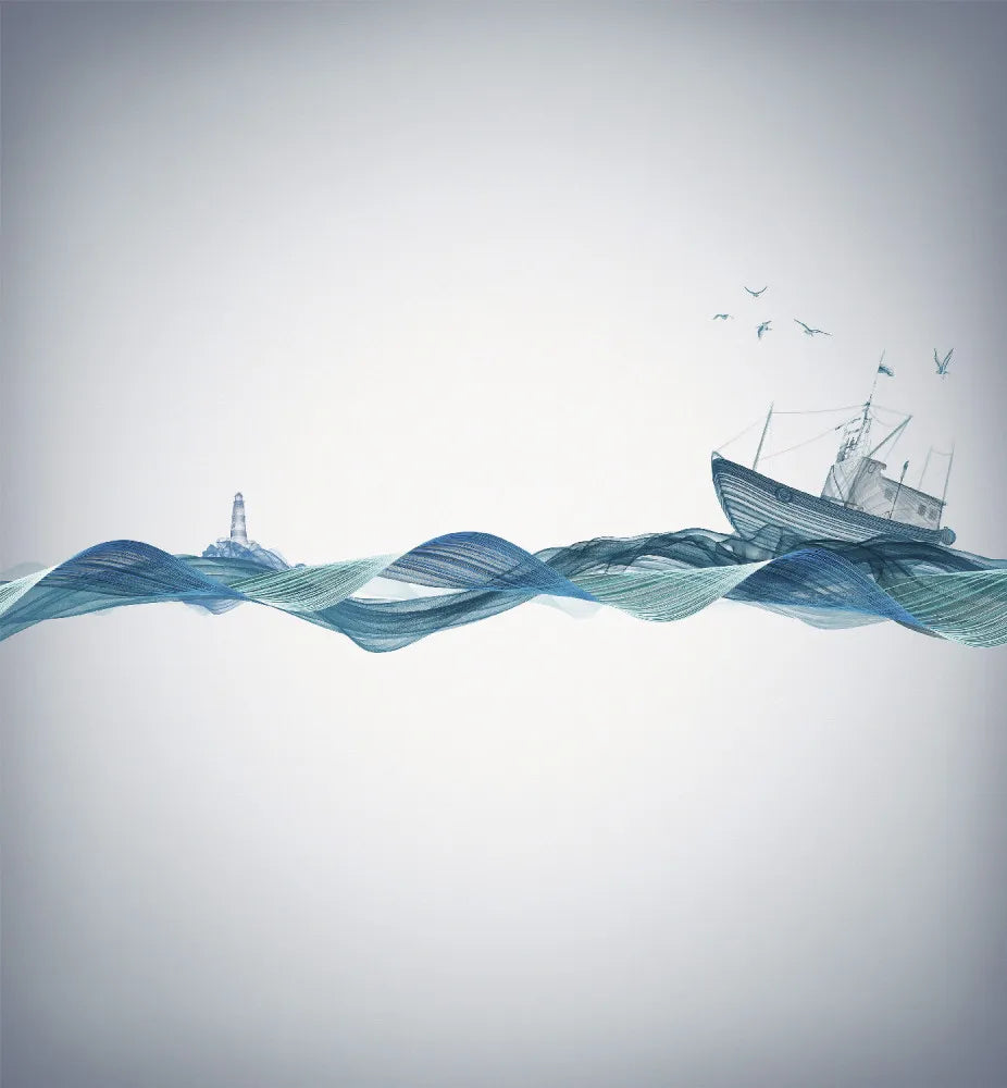 A ship on the waves