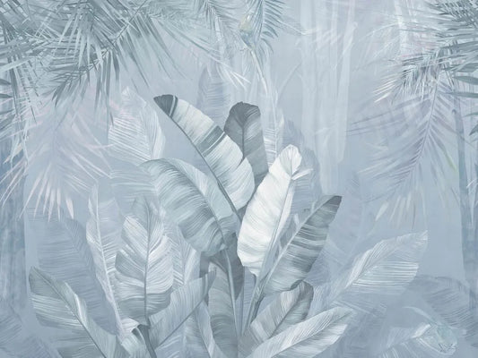 Leaves in turquoise tones
