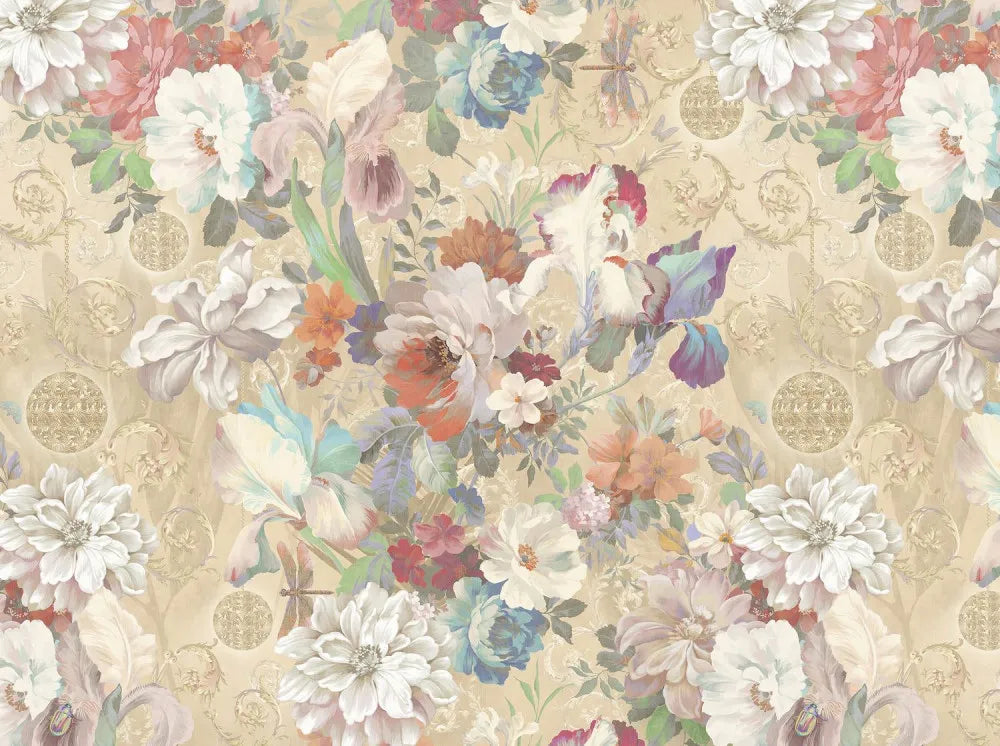 Flowers on beige background