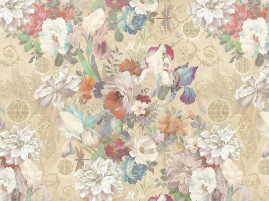 Flowers on beige background