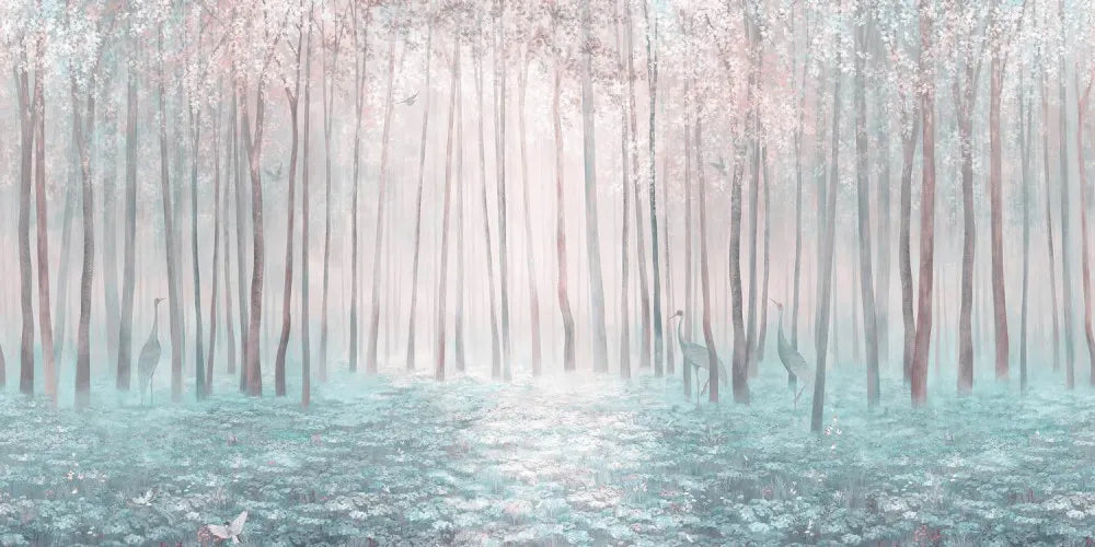 Fog in the forest in the morning