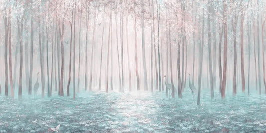 Fog in the forest in the morning