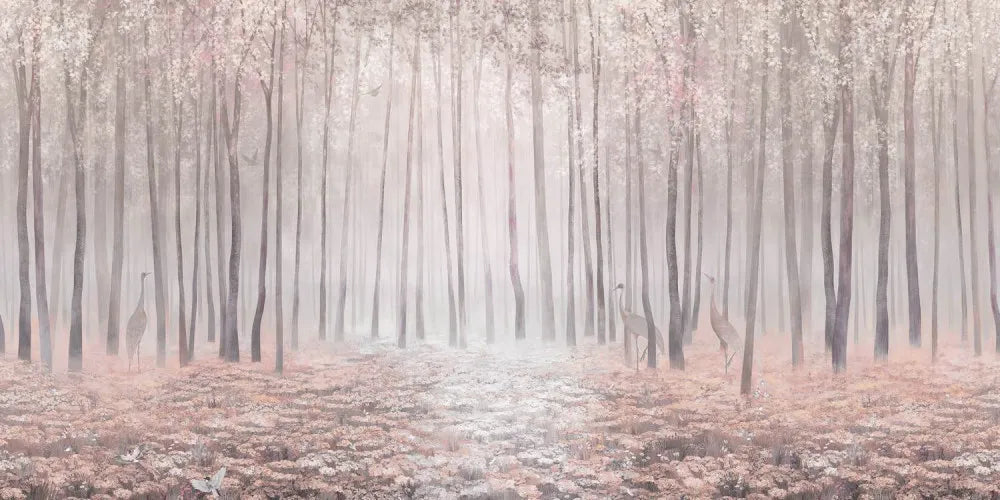 Forest in the fog in autumn