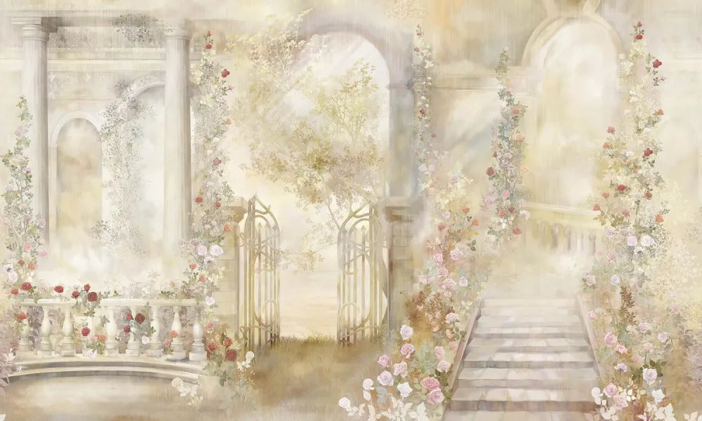 Arch and flowers in the garden
