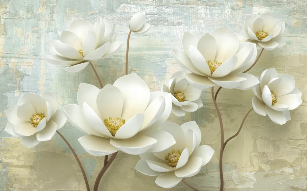 Beige flowers 3D